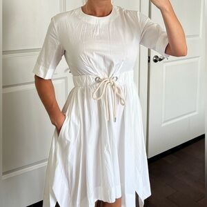 Sportmax by MaxMara White Midi Dress with Rope Detail